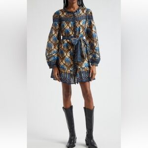 Farm Rio Cocopalm Beige Mini Dress XXS